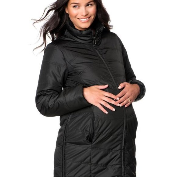 Motherhood Maternity Jackets & Blazers - Motherhood Maternity Puffer Quilted Black Jacket